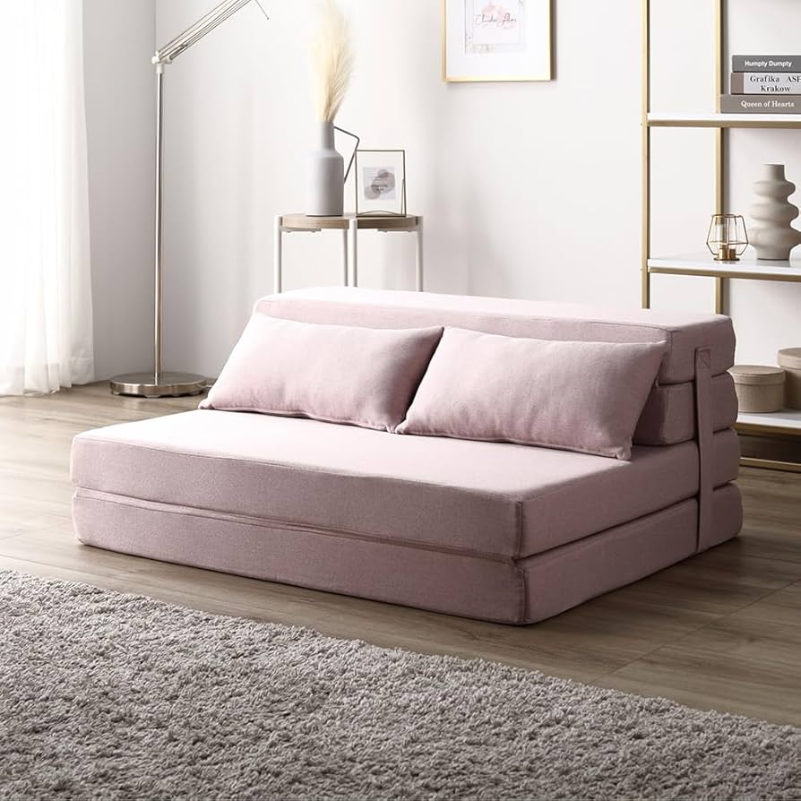 Amazon｜RASIK ソファーベッド シングル 一人用 ピンク 折り畳み