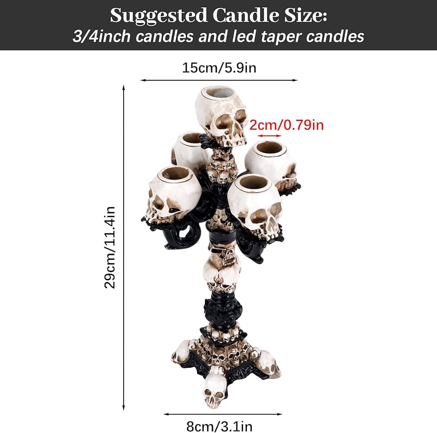 Amazon.com: QLFJ-FurDec Skull Candle Holder for Halloween