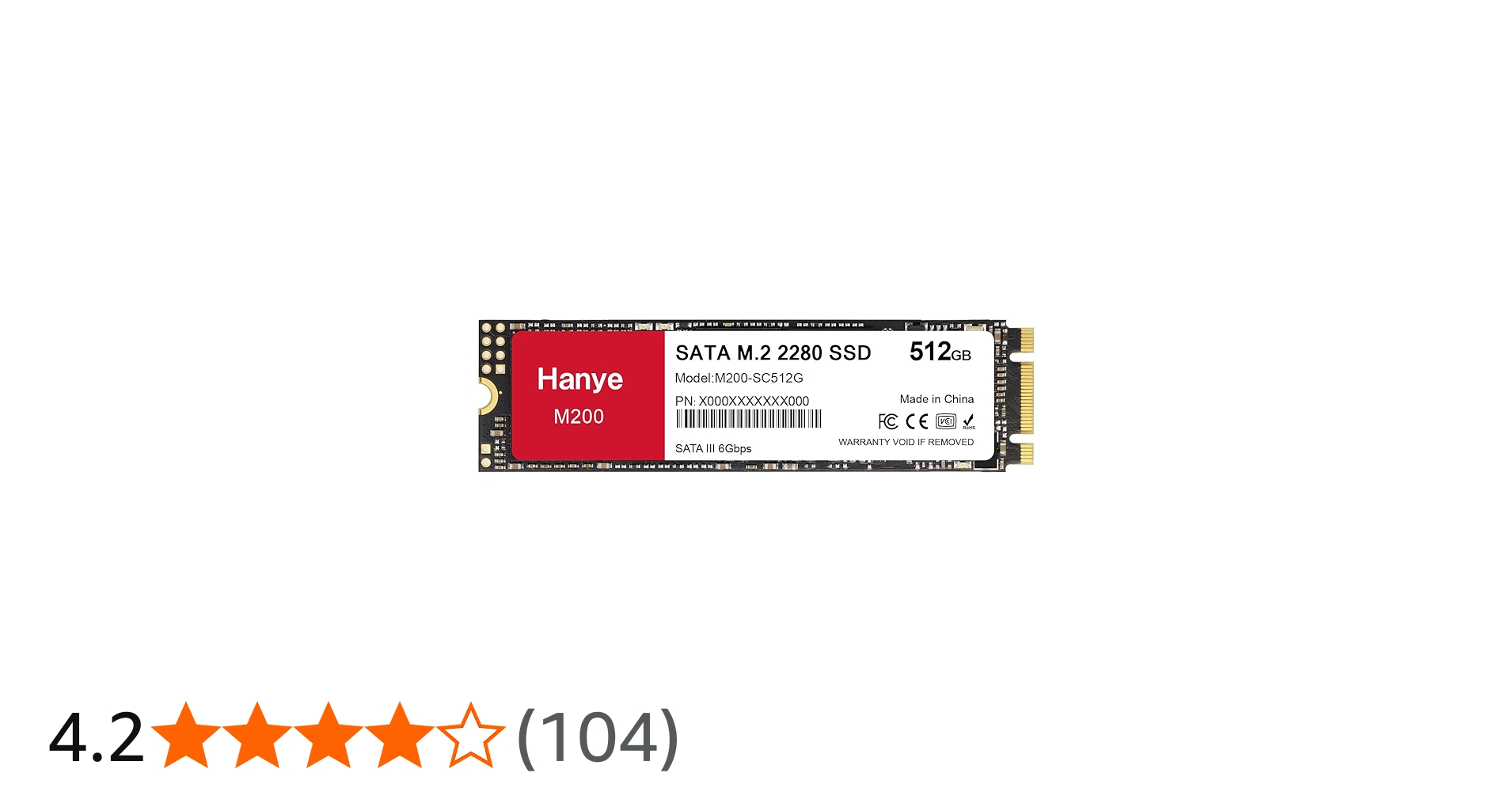 Amazon | Hanye SSD 512GB 内蔵 SATA M.2 2280 SATA III 6.0Gb/s M200
