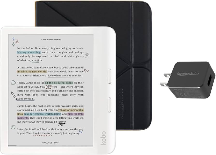 Amazon.com: Kobo Libra Colour White eReader with Case Bundle