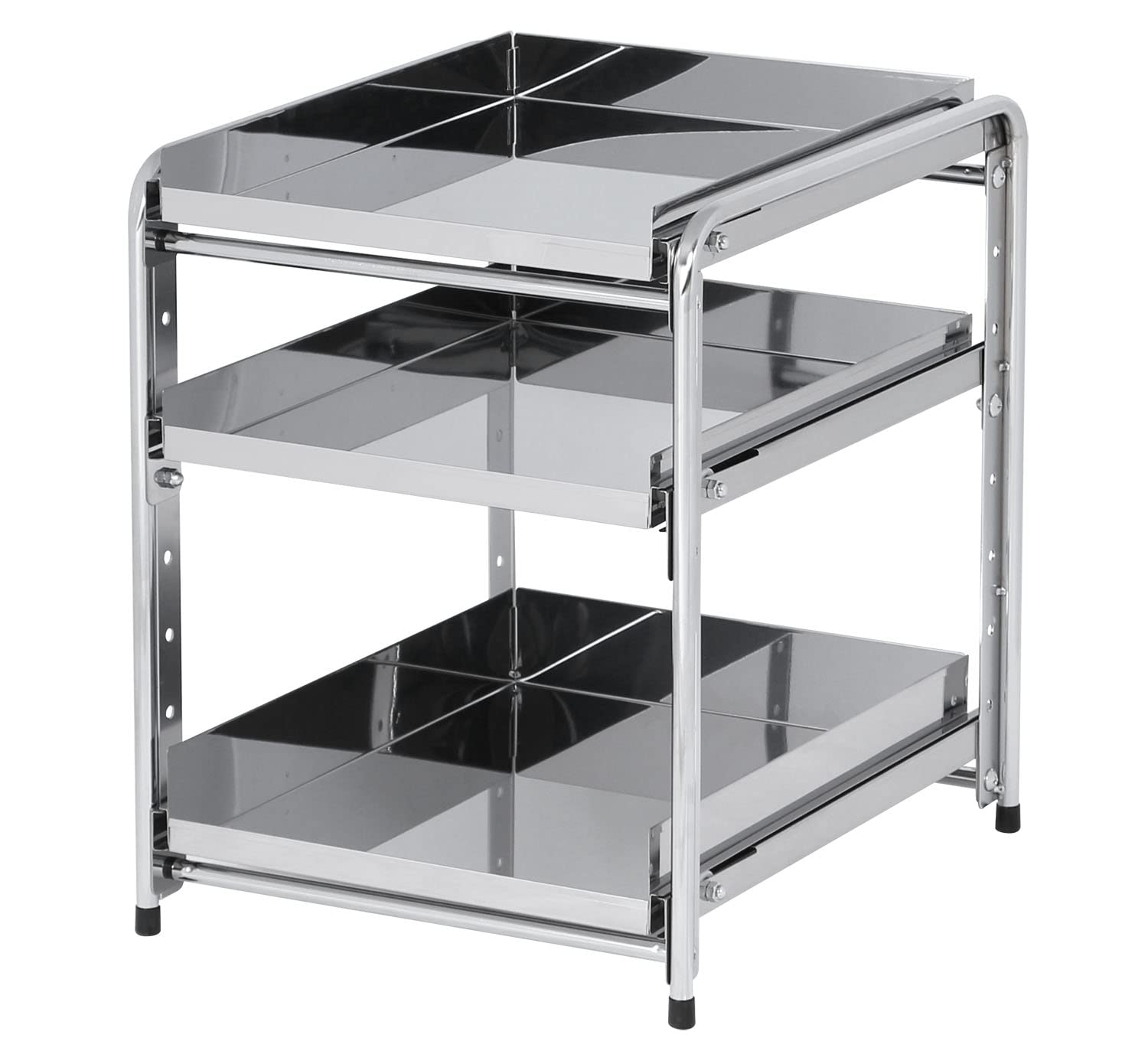 Amazon.co.jp: 川口工器 シンク下 スライドラック 日本製 (幅35cm 棚3