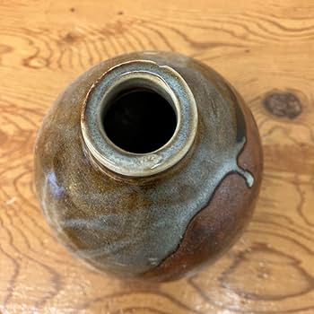 Amazon.co.jp: 昭和レトロ 陶器製 備前焼 花瓶 花器 一輪挿し ミニ壺