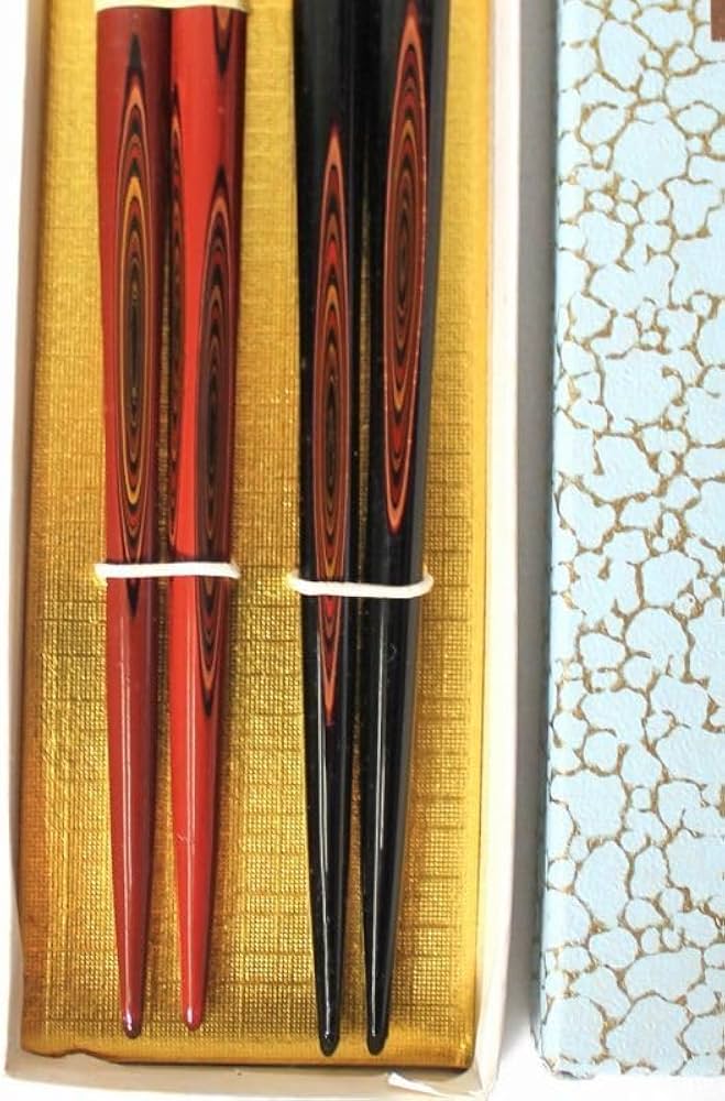 Amazon | 輪島塗輪島箸 多層堆朱塗 2膳セット 夫婦 木製 化粧箱入