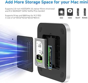 Amazon.com: Mac Mini Hub and Stand for NVME/NGFF M2.SSD and 2.5