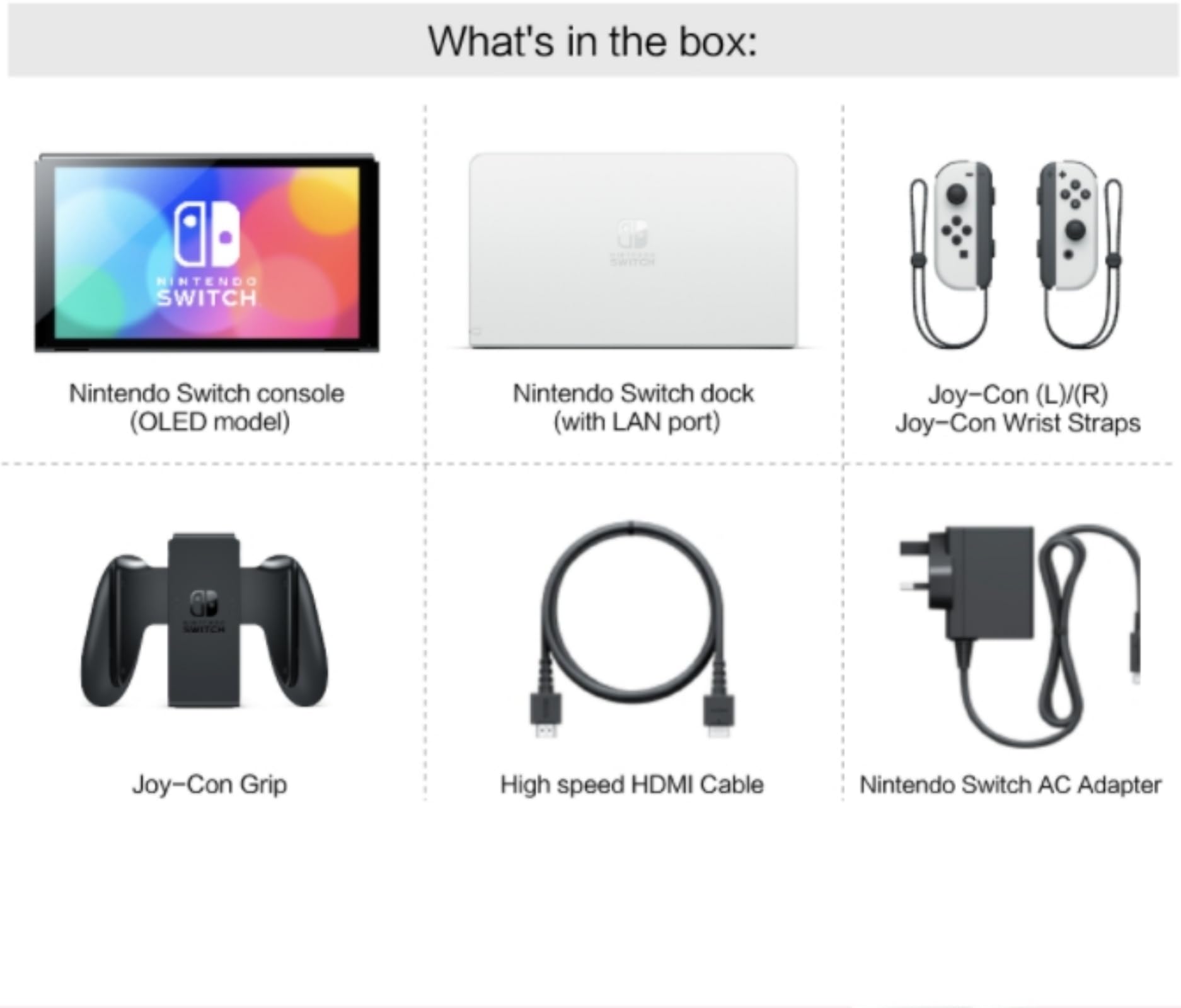 Amazon.com: Nintendo Switch (OLED model) with White Joy-Con and