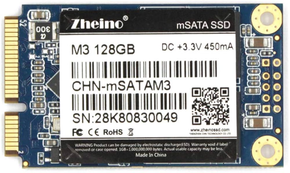 Amazon | Zheino M3 内蔵型 mSATA 128GB SSD (30 * 50mm) mSATAIII 3D