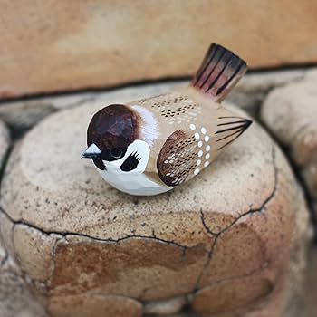 Amazon.co.jp: 小鳥 オブジェ インコ 雀 かわいい F 置物 おきもの