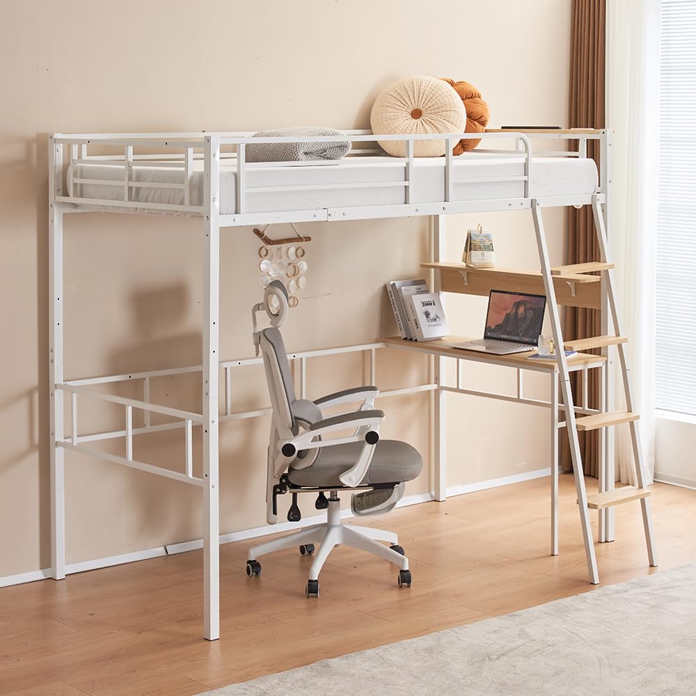 Amazon｜システムベット ロフトベッド シングル コンセント付き デスク