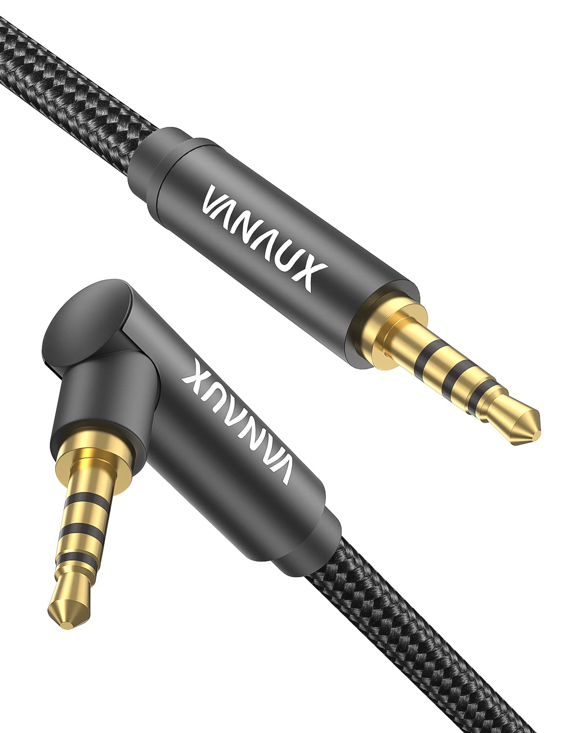 Amazon | VANAUX 4極 AUX ケーブル 片側L型 3.5mm TRRS オーディオ