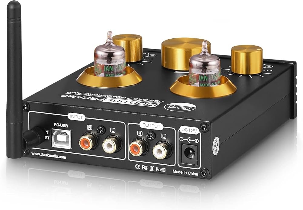 Amazon.co.jp: Douk Audio P1 GE5654 真空管 プリアンプ HiFi