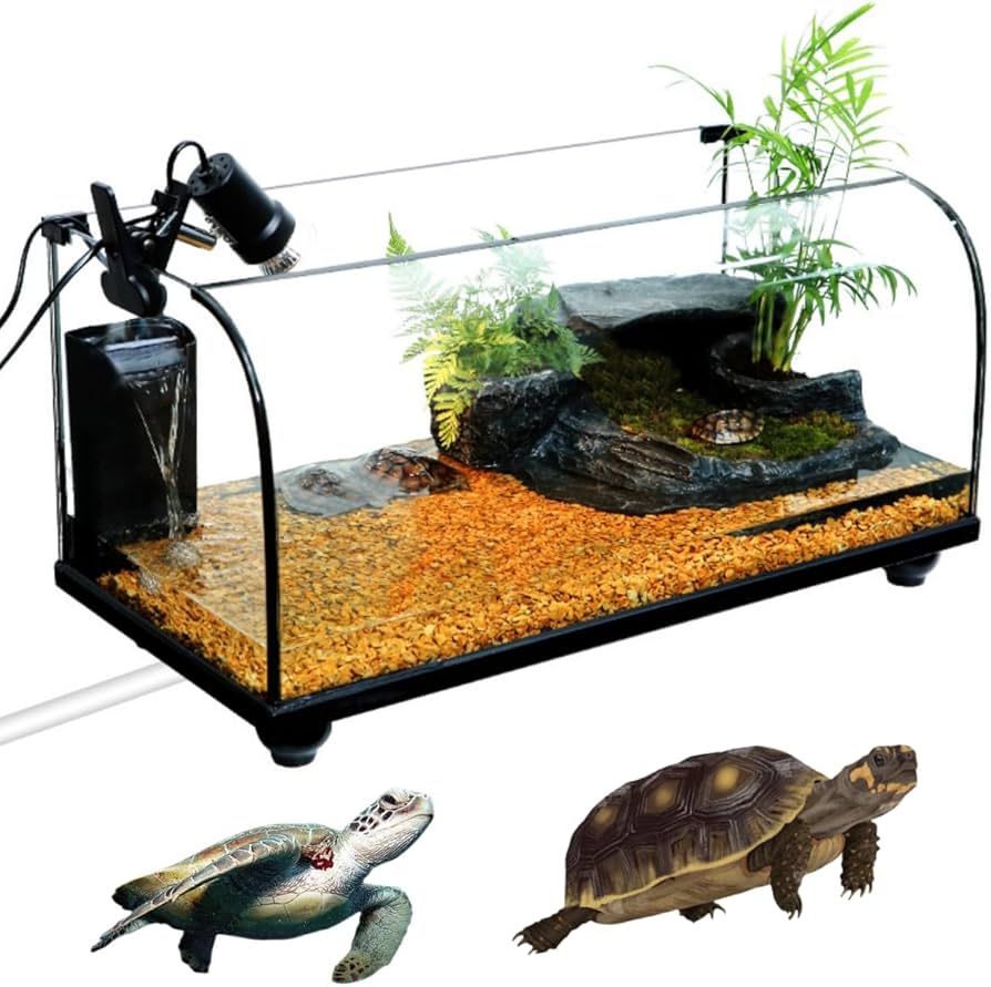 Amazon | JOGIO亀 水槽 大きい タートルタンク カメ用水槽 カメ生息地
