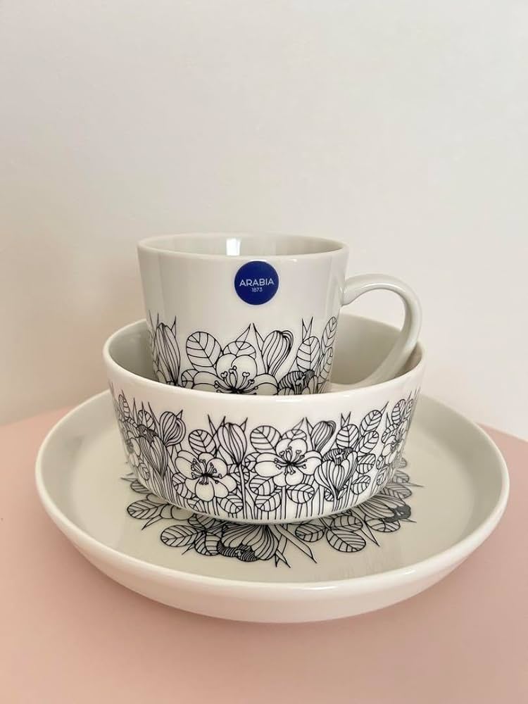 Amazon | 限定セール アラビア クロッカス ブラック 食器3点セット製品