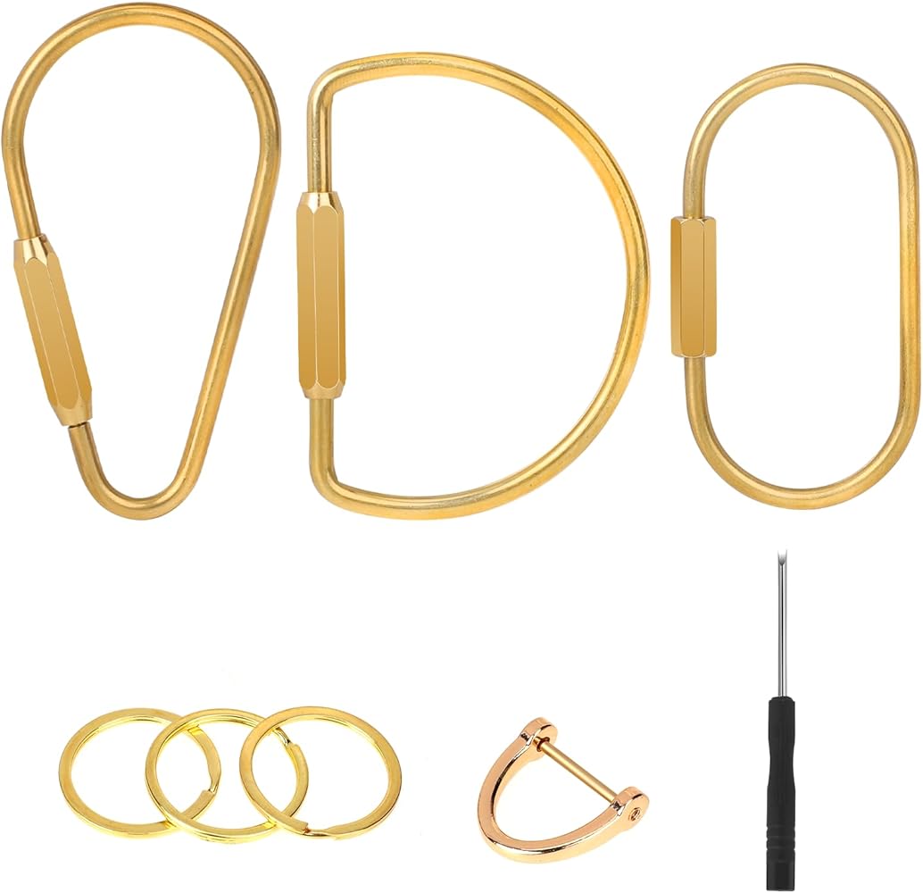 Amazon.co.jp: KALIONE 真鍮スクリューロックキーチェーン 真鍮