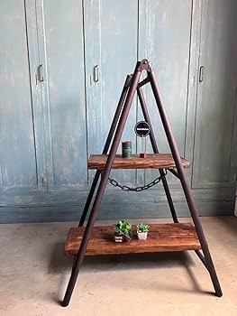 Amazon.co.jp: ノーブランド品 アイアン脚立 ビンテージ アンティーク