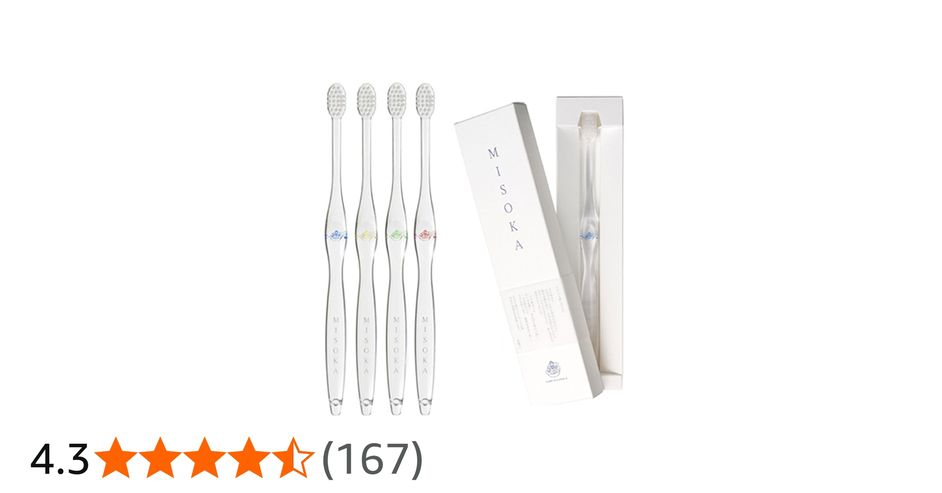 Amazon | 【セット商品】MISOKA 基本の歯ブラシ 4本セット ふつう毛 水
