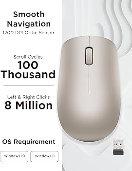 Amazon | Lenovo 530 ワイヤレスマウス バッテリー付き 2.4GHz Nano