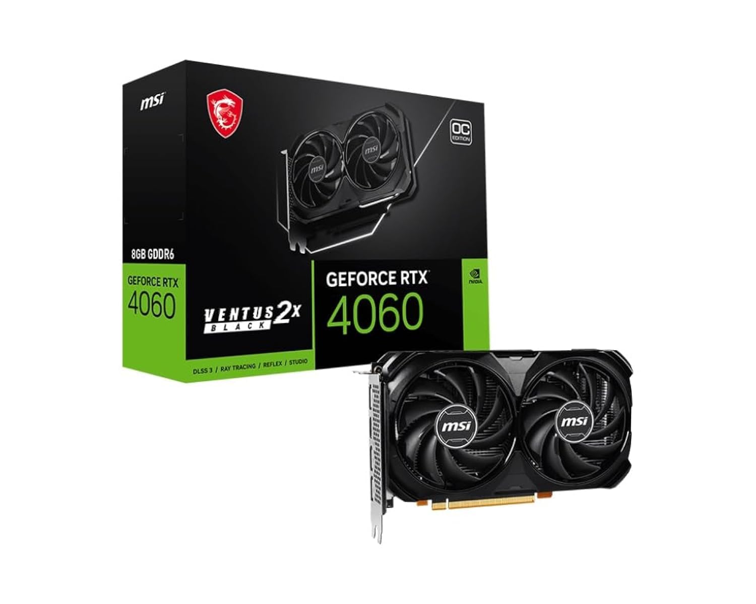 Amazon.com: MSI GeForce RTX 4060 Ventus 2X Black 8G OC Gaming