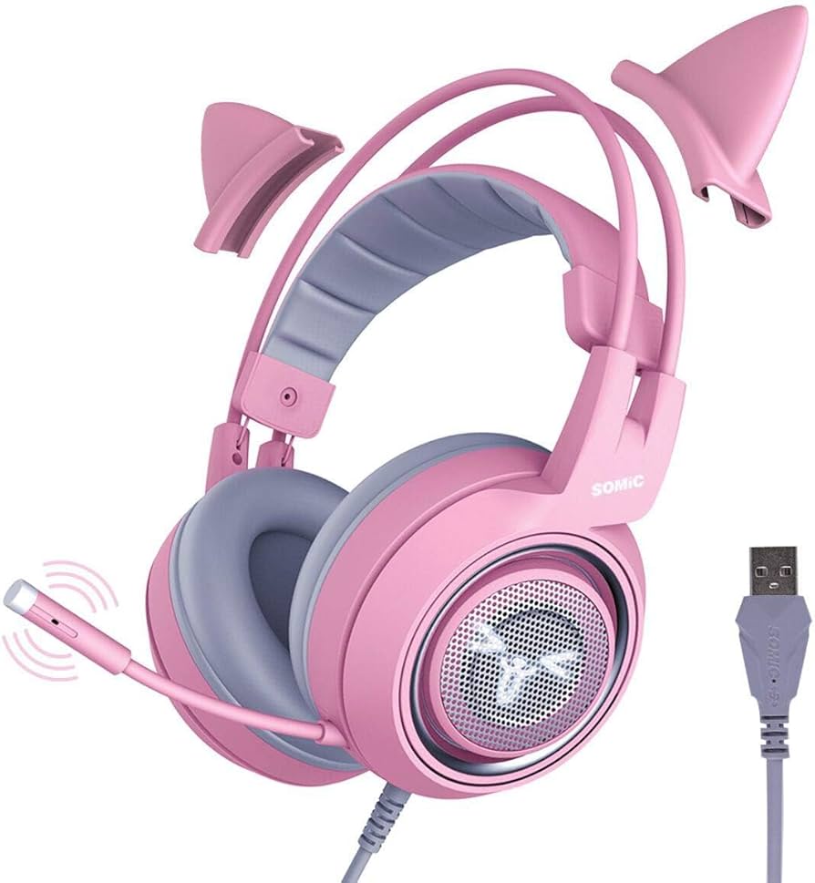 Amazon.co.jp: SOMIC G951-PINK ゲーミングヘッドセット ヘッドセット