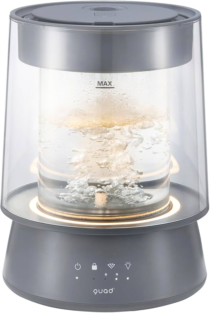 Amazon.co.jp: QUADS(クワッズ) ガラススチーム加湿器 蒸気式 17畳対応