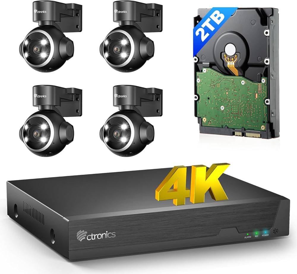 Amazon.co.jp: 【4K 800万画素録画機, 24時間常時録画】Ctronics poe