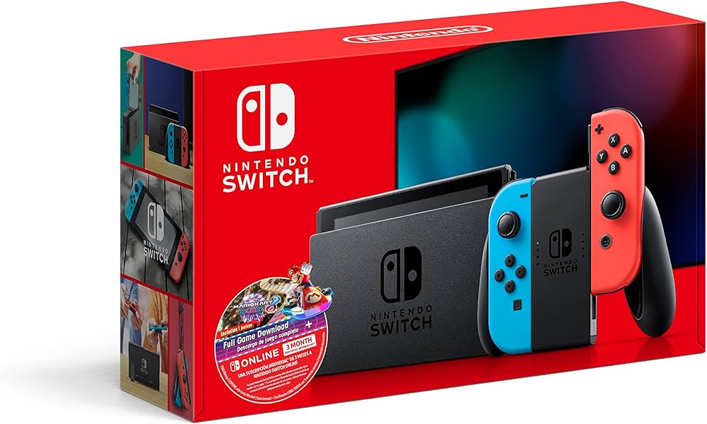 Amazon.com: Nintendo Switch w/Neon Blue & Neon Red Joy-Con + Mario
