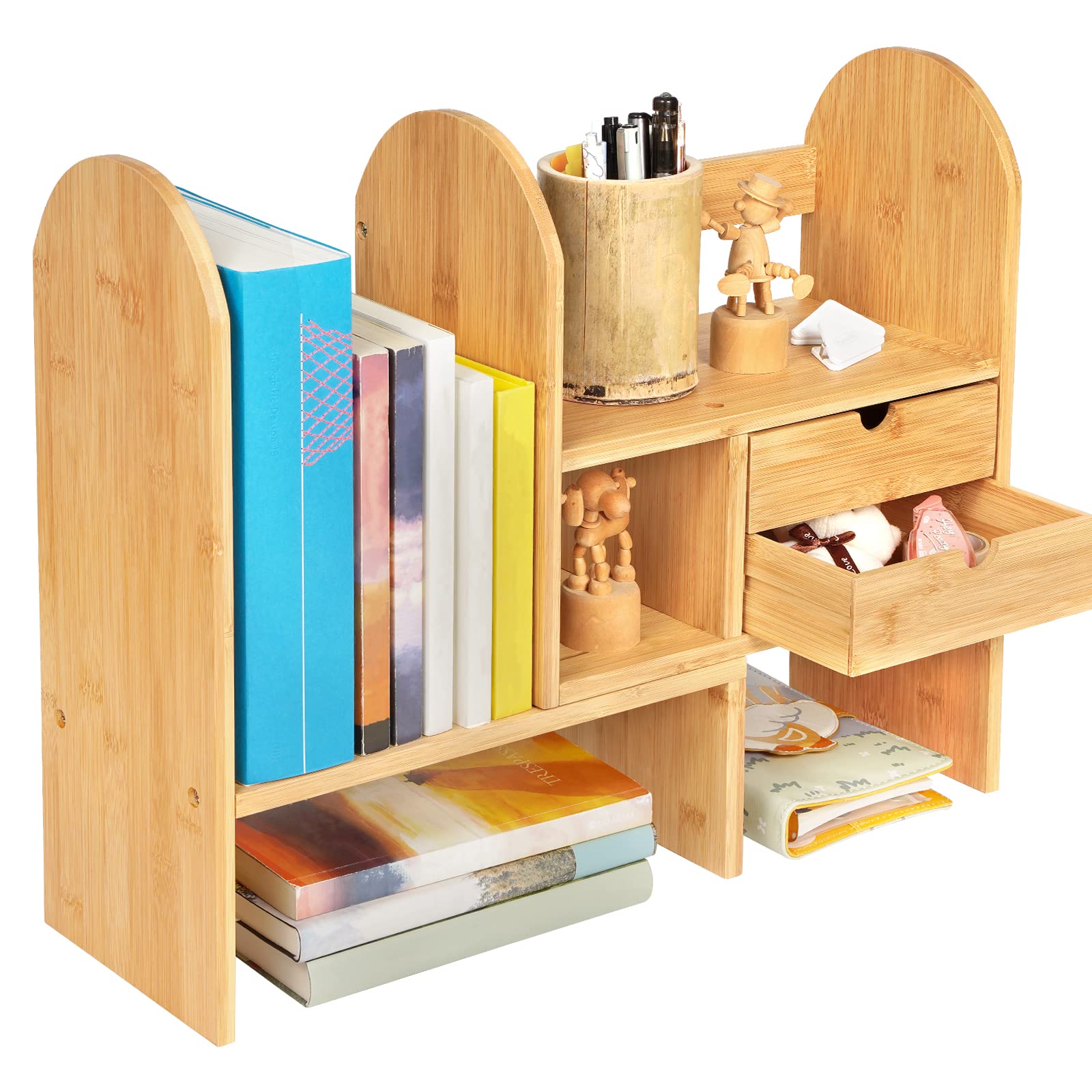 Amazon.co.jp: デスク上置き棚 卓上自在ラック 伸縮型本立て 卓上収納