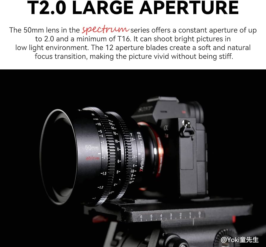Amazon.com : 7artisans 50mm T2.0 Large Aperture Full Frame Cine