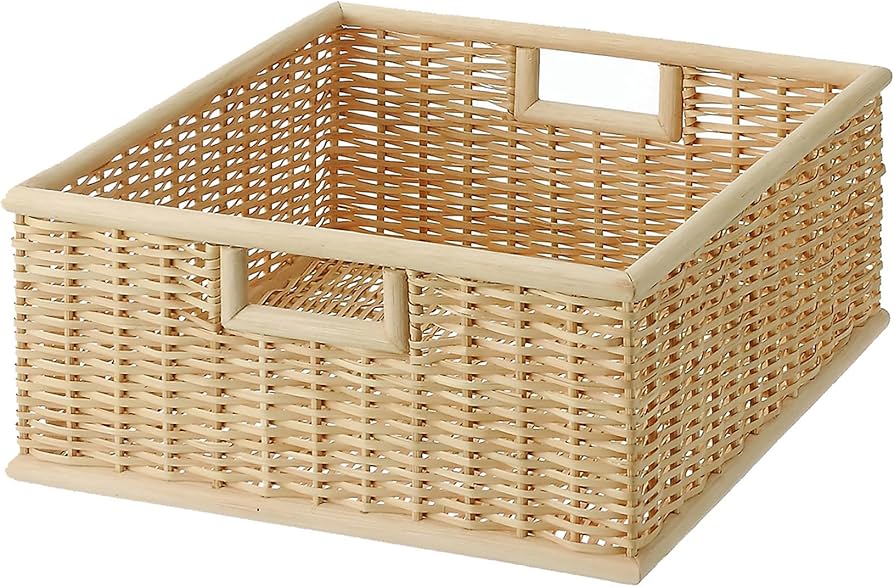 Amazon.co.jp: 無印良品 重なるブリ材角型バスケット 中 幅35×奥行37