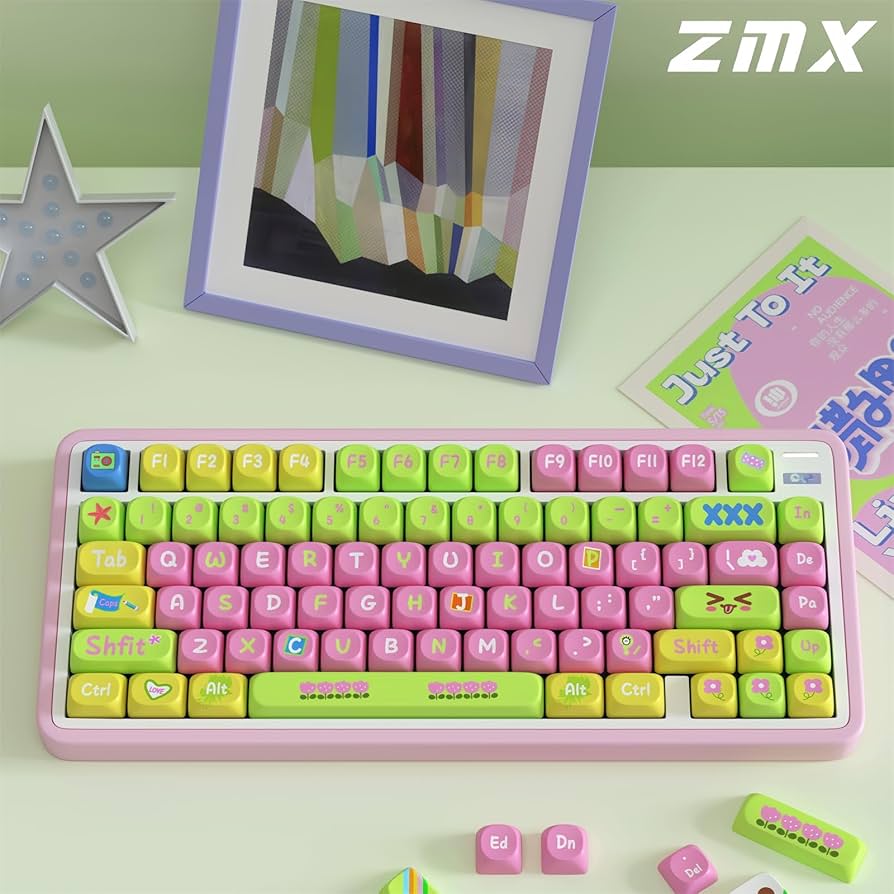 Amazon.com: ZMX Cute PBT Keycaps,Kawaii Dye-Sub Custom Keycaps SOA