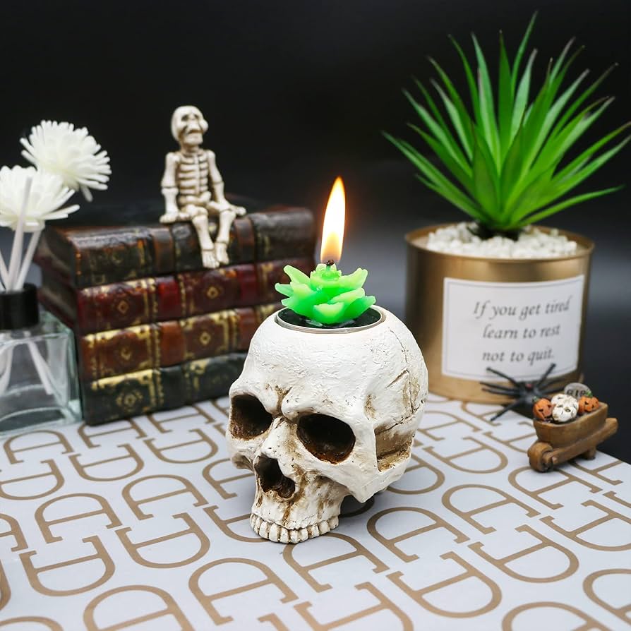 Amazon.com: Skull Candle Holder - Gothic Shed Tears Human Skull