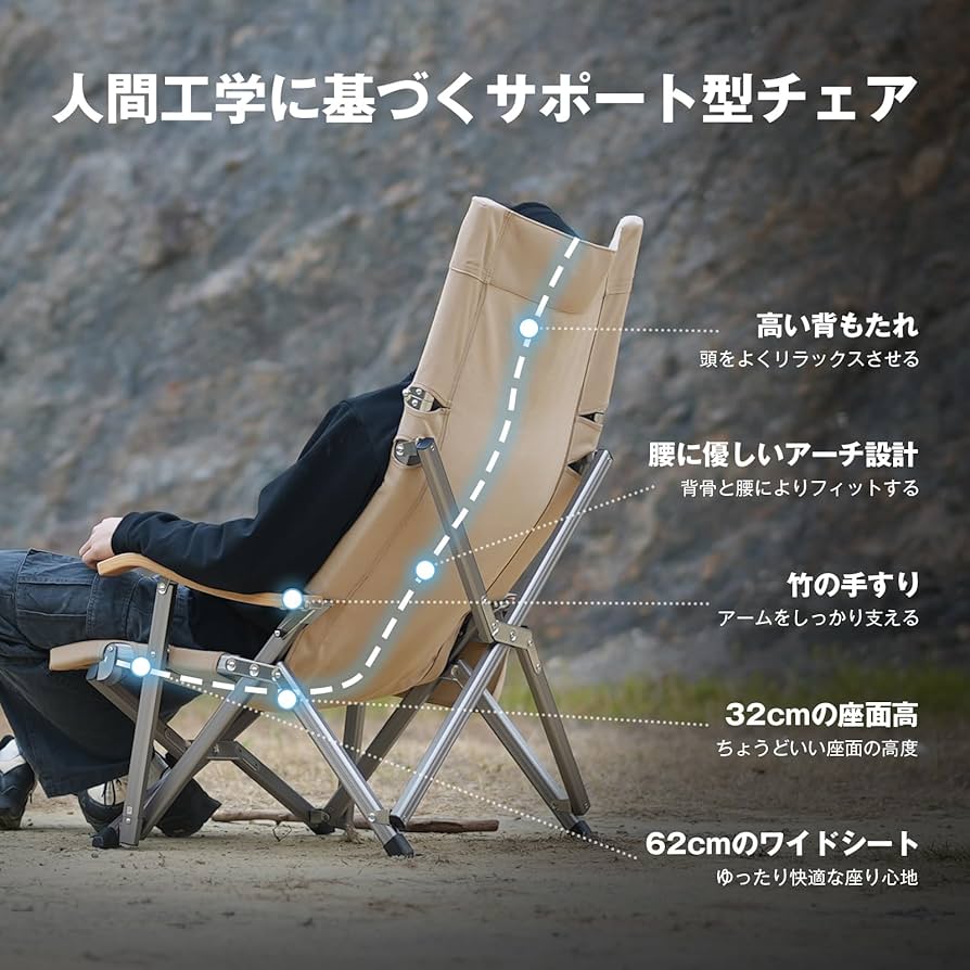 Amazon.co.jp: ロースタイル ICECO アウトドアチェア 耐荷重285KG