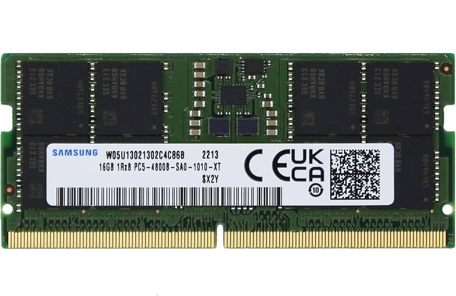 Samsung 16GB DDR5 4800MHz PC5-38400 SODIMM 1Rx8 Single Rank CL40