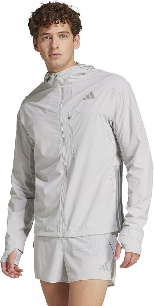 Amazon.co.jp: Adidas Men's Running Adizero HE Jacket, Greytwo