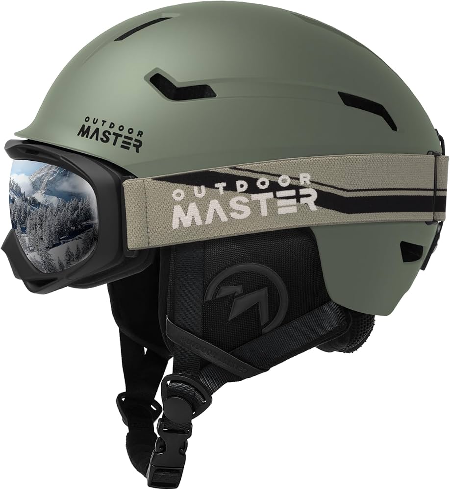 Amazon | OUTDOORMASTER スキー ヘルメット ゴーグル付き スノーボード
