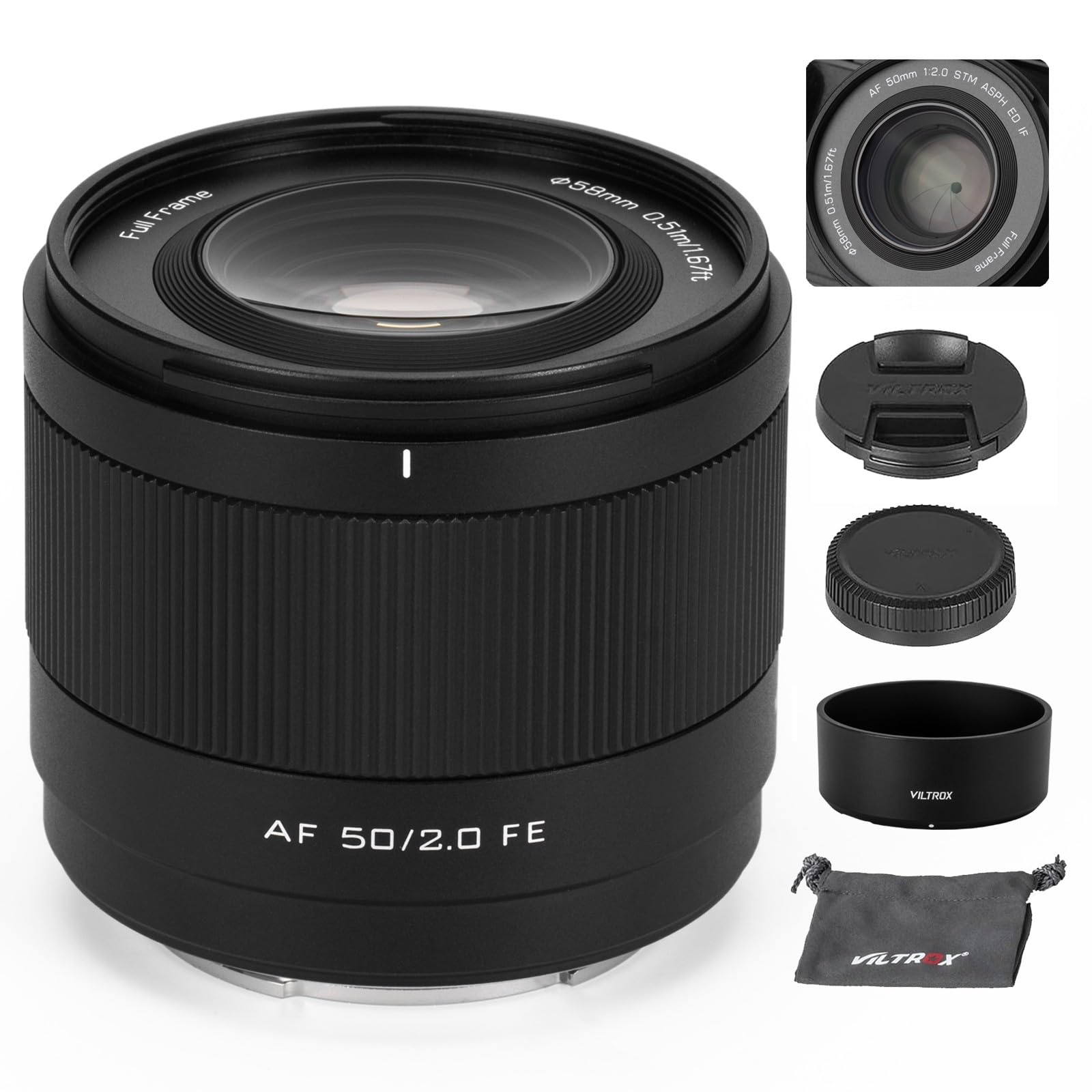 Amazon.com : VILTROX 50mm F2.0 FE-Mount, AF 50mm F2 Lens for Sony