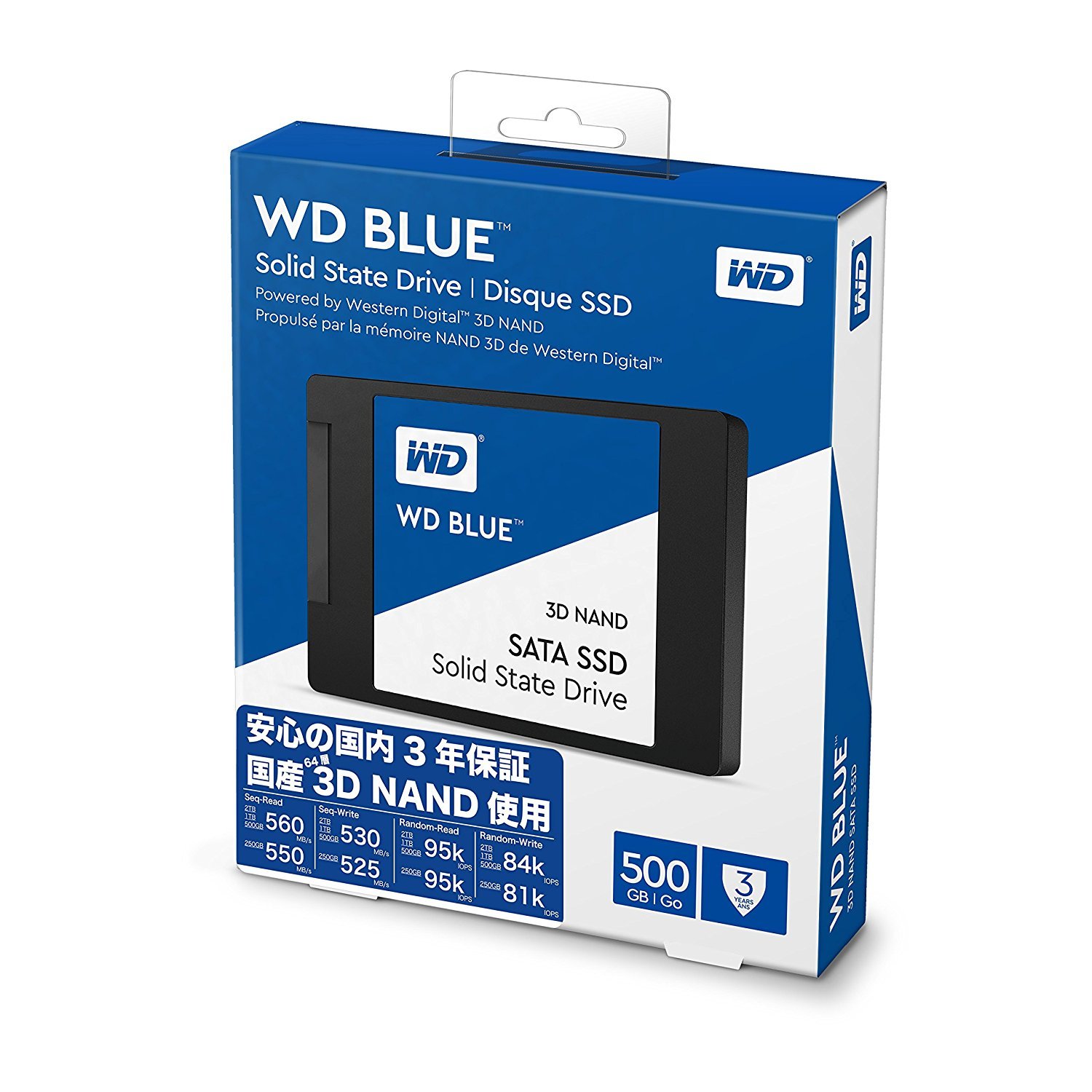 Amazon | WD 内蔵SSD 2.5インチ / 500GB / WD Blue 3D / SATA3.0 / 5年