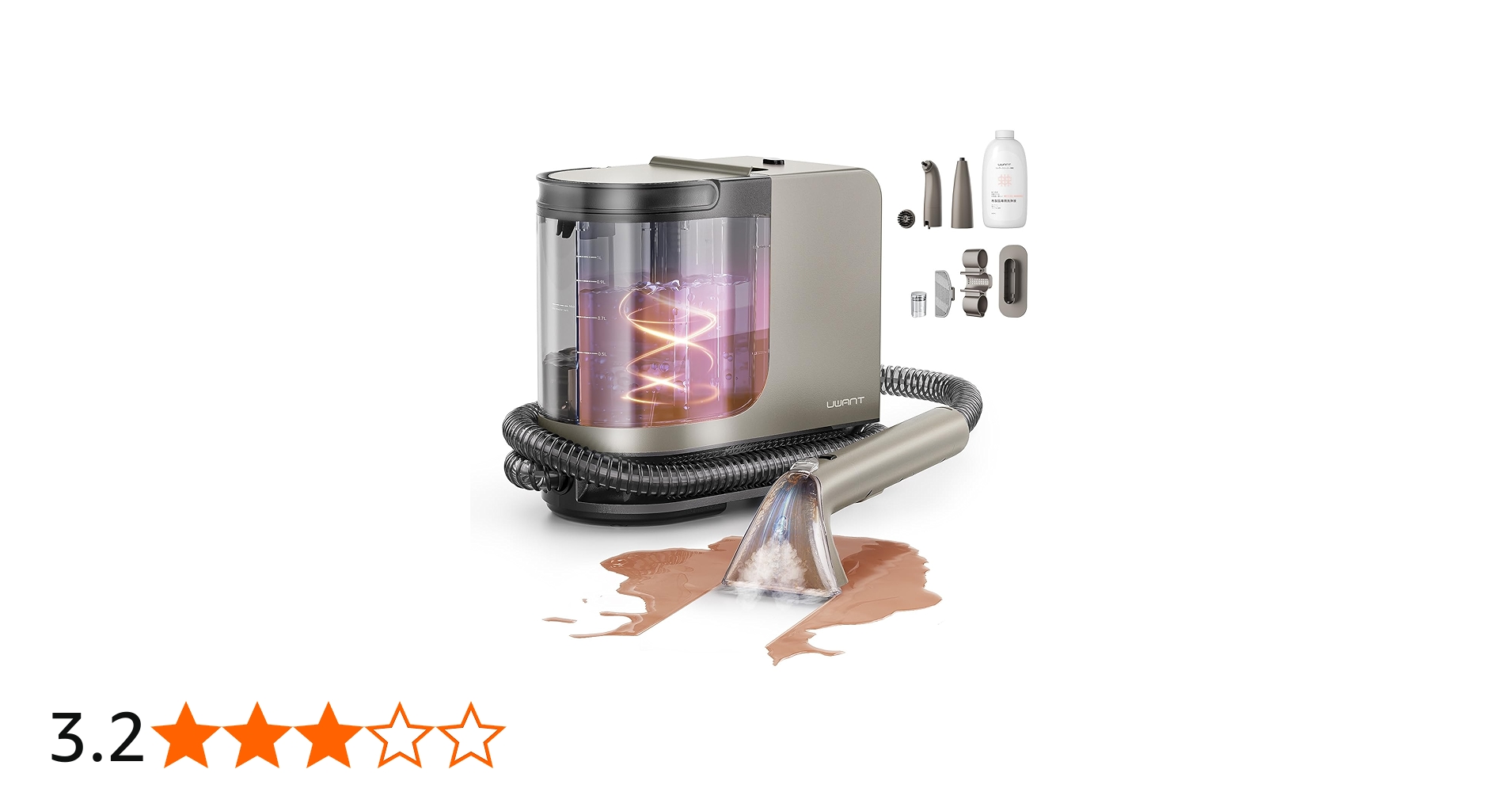 Amazon | 【100℃蒸気&60℃加熱&18000Pa超強吸引力】uwant スチーム