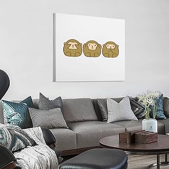 Amazon.co.jp: アートパネル 見ざる、聞かざる、言わざるの三猿 アニメ