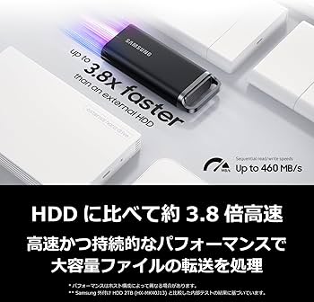Amazon | Samsung T5 EVO 8TB 外付けSSD USB 3.2 Gen 1 MU-PH8T0S-IT