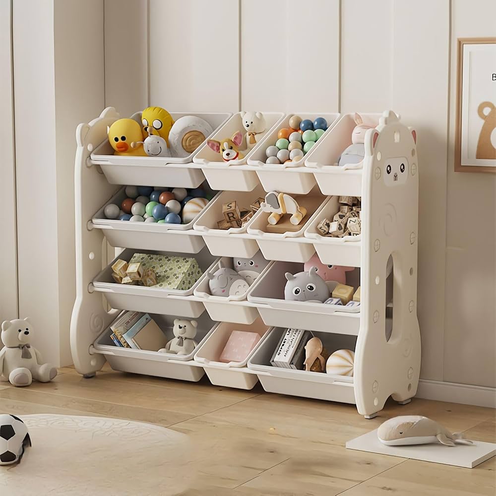 Amazon.co.jp: 子供おもちゃ収納ラック2-in-1本棚 プラスチック製