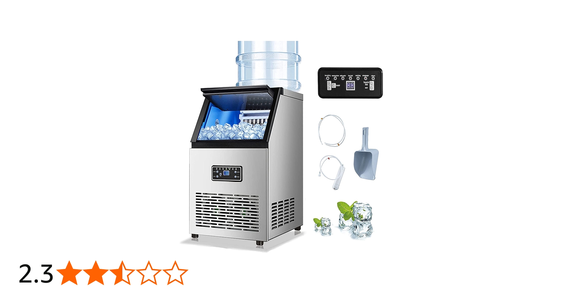 Amazon.co.jp: 110V業務用自動製氷機 、ステンレス鋼自立型製氷機