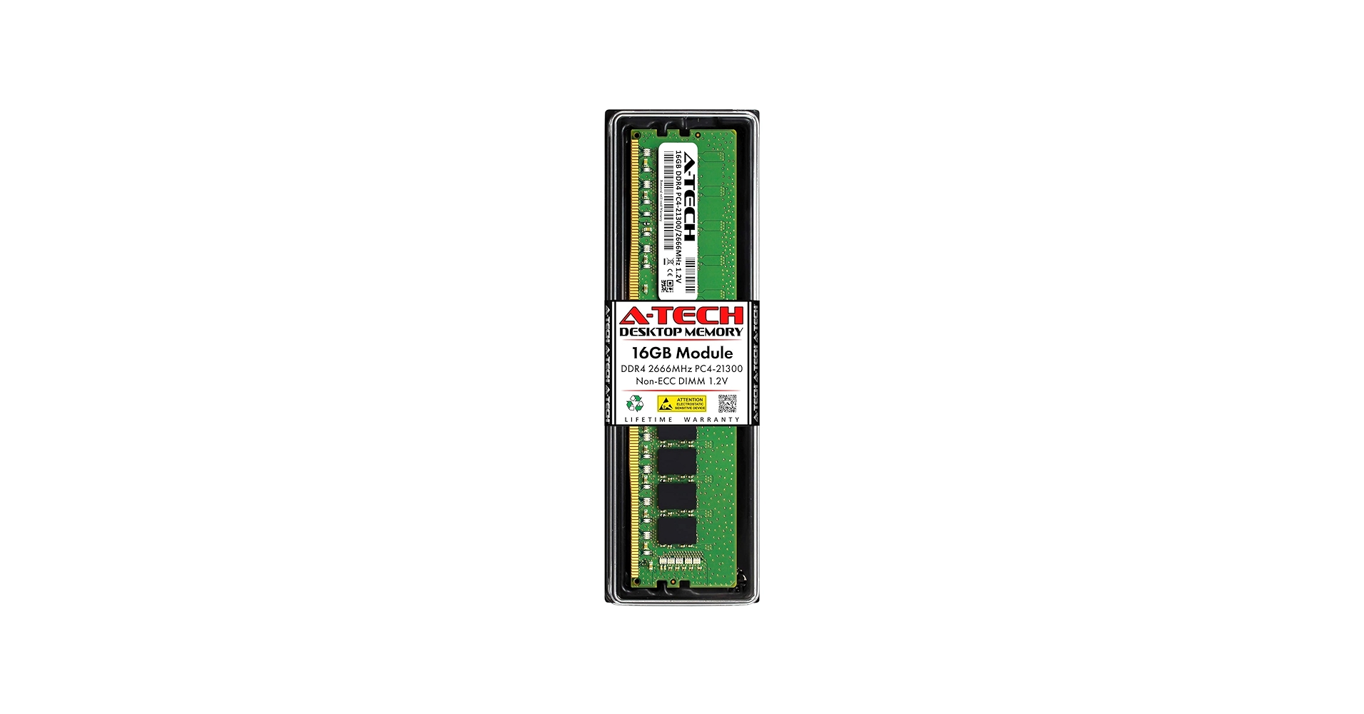 A-Tech 16GB DDR4 2666 MHz UDIMM PC4-21300 (PC4-2666V) CL19 DIMM