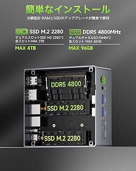 Amazon.co.jp: GMKtec ミニpc AMD Ryzen 7 PRO 6850H 【96GB DDR5 +4TB