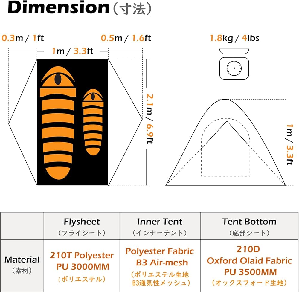 Amazon.co.jp: TRIWONDER 二重層 テント 1 2 3人用 アウトドア 防災用