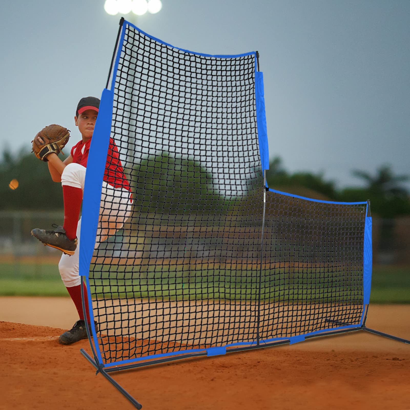 Amazon | Doubleriver 野球ネット 防球ネット L字型 ピッチング 練習用