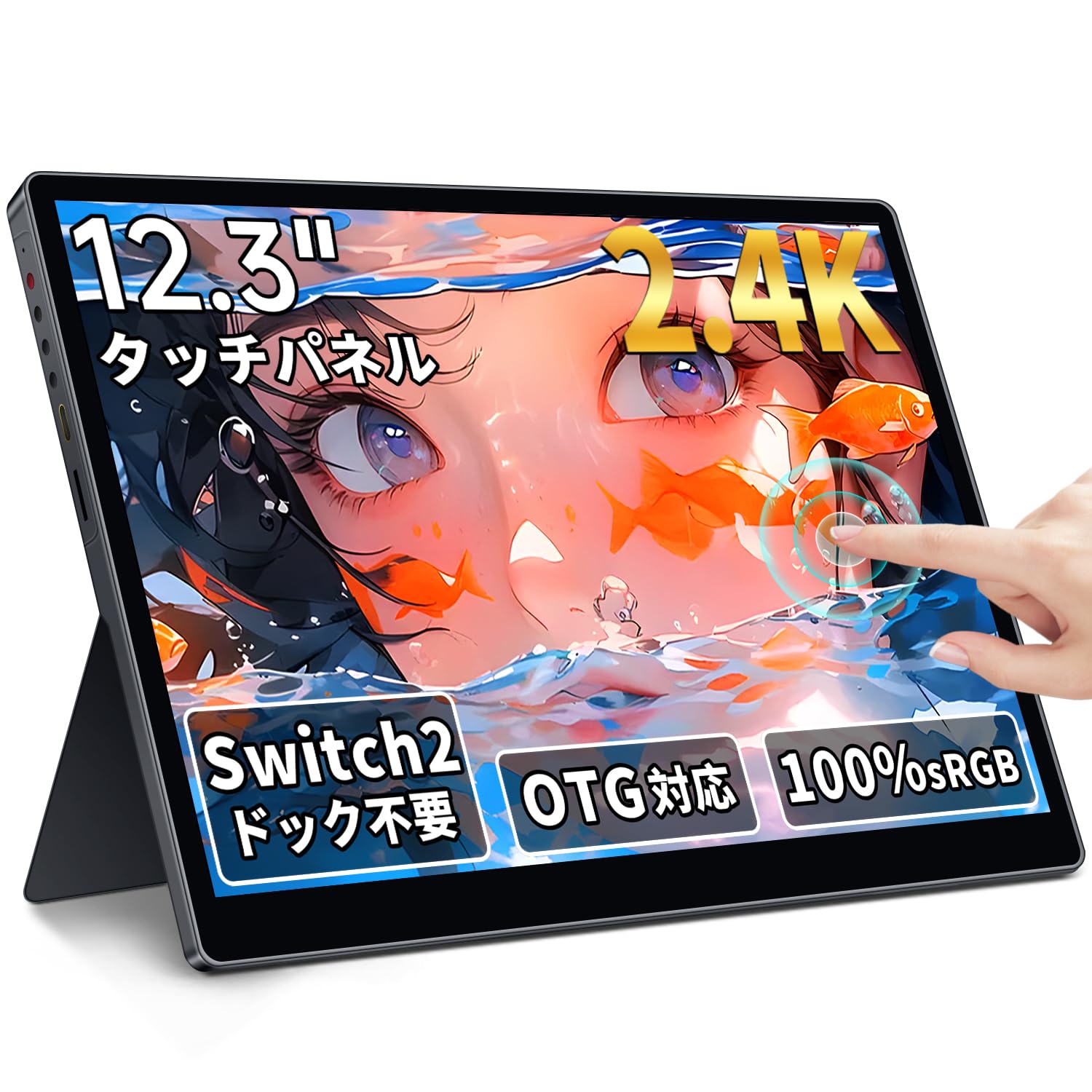 Amazon.co.jp: HAILESI モバイルモニター 12.3インチ 2.4K 2400x1600