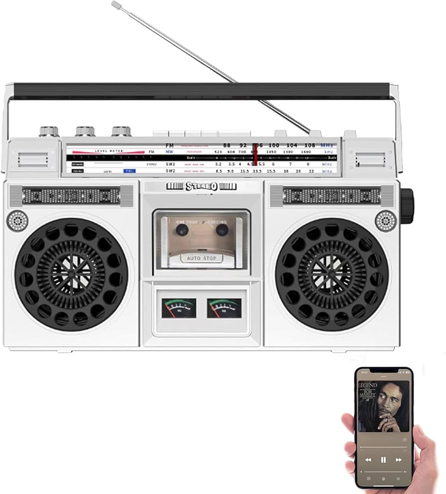 Amazon.co.jp: Vrapnudc ラジカセ カセットプレーヤー カセットデッキ