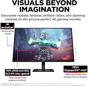 Amazon.com: HP OMEN 27k UHD 144Hz Gaming Monitor, 4K UHD Display