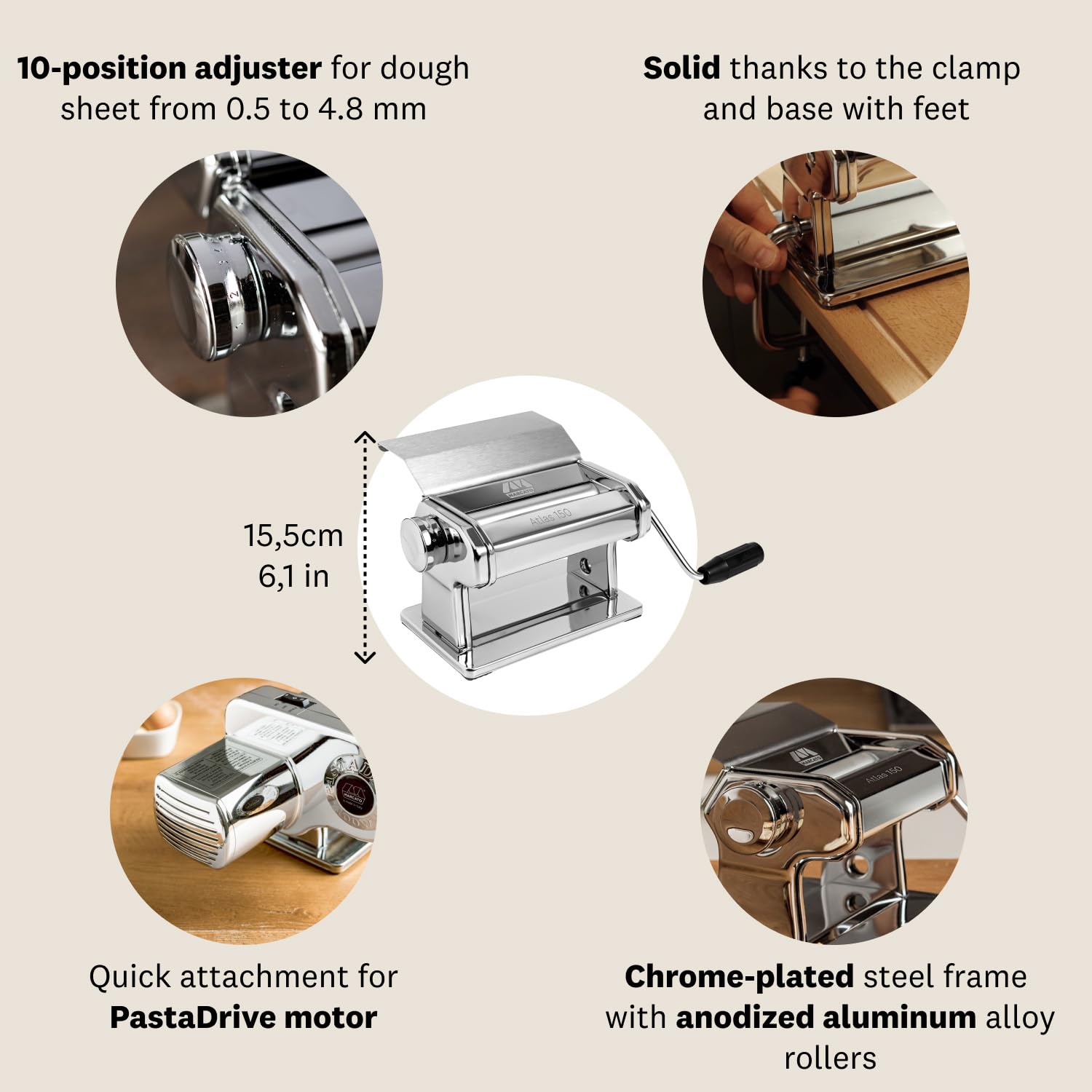 Amazon | Marcato Atlas 150 スライドマシン 150mm スライド付き