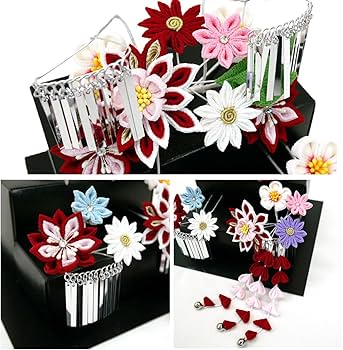 Amazon.co.jp: 七五三用 髪飾り かんざし 3点セット 七五三 kk-078